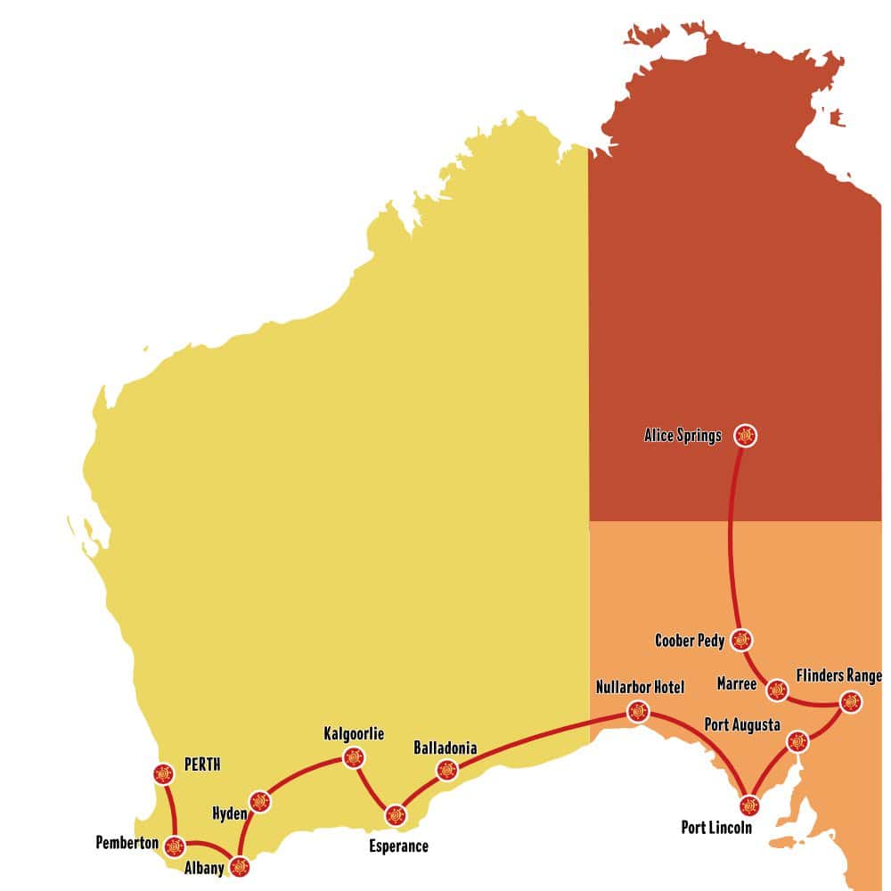 15 DAYS PERTH NULLARBOR PLAIN FLINDERS RANGE ALICE SPRINGS TOUR 1 2